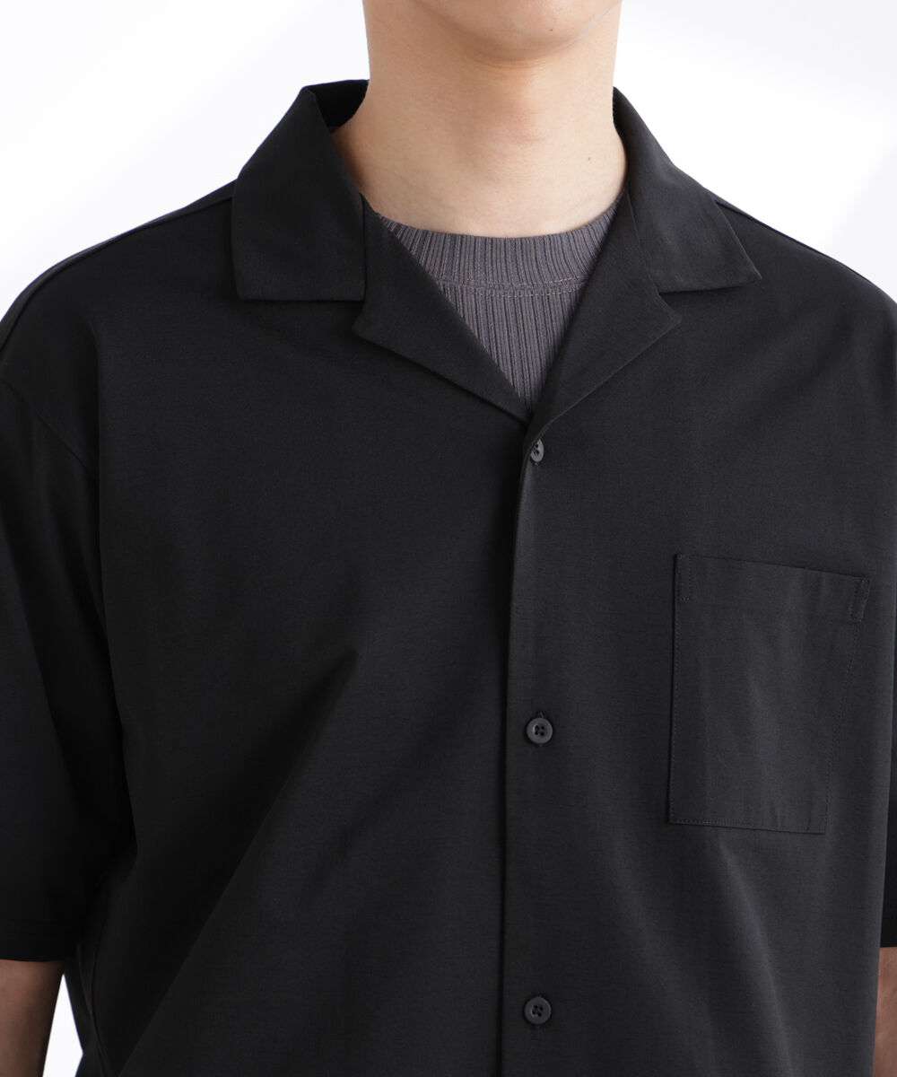 nano･universe「ドライジャージーオープンカラーシャツ 半袖(セットアップ可)」|シャツ・ブラウス|