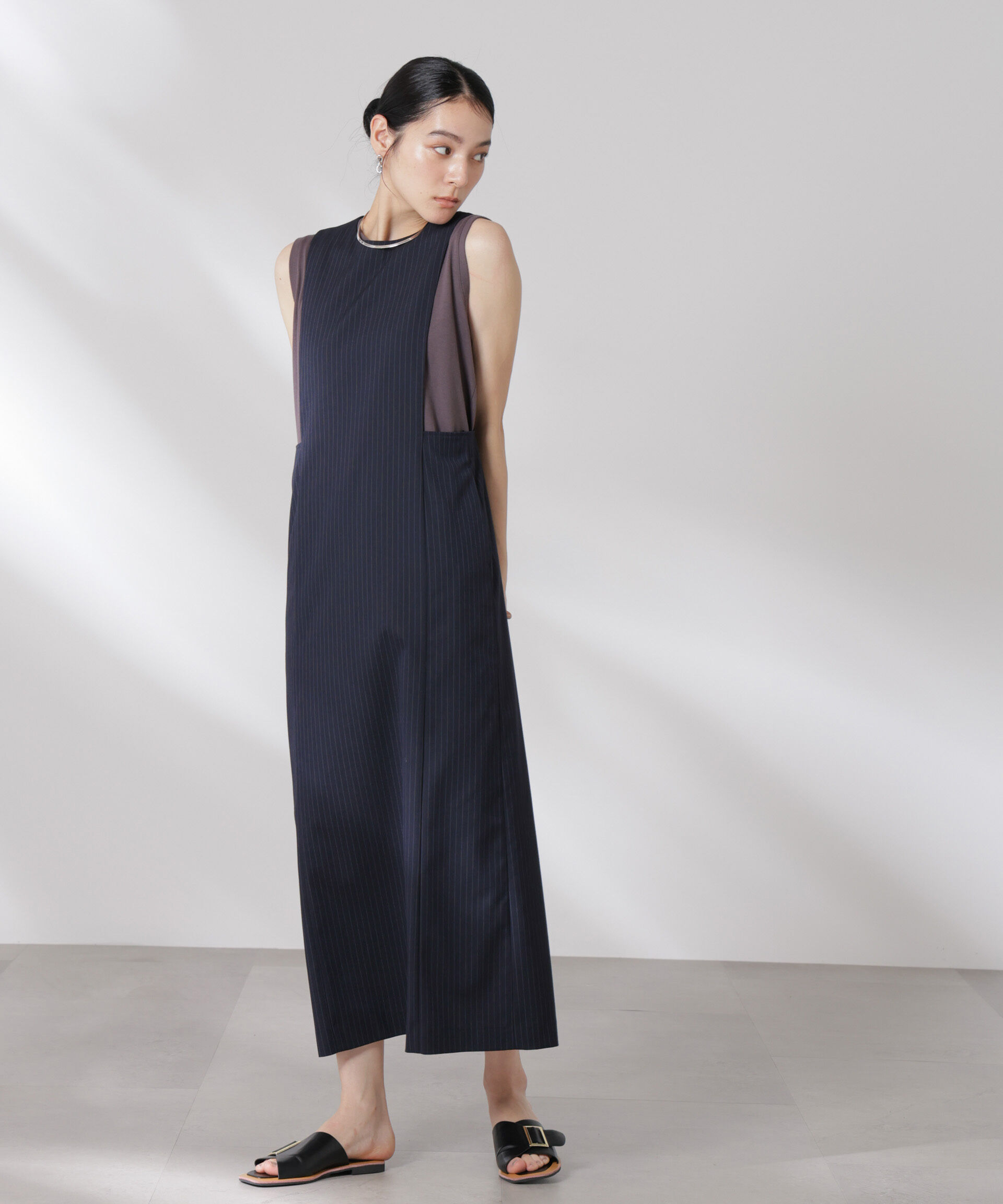 nano･universe「サイドオープンエプロンワンピース」|ワンピース|