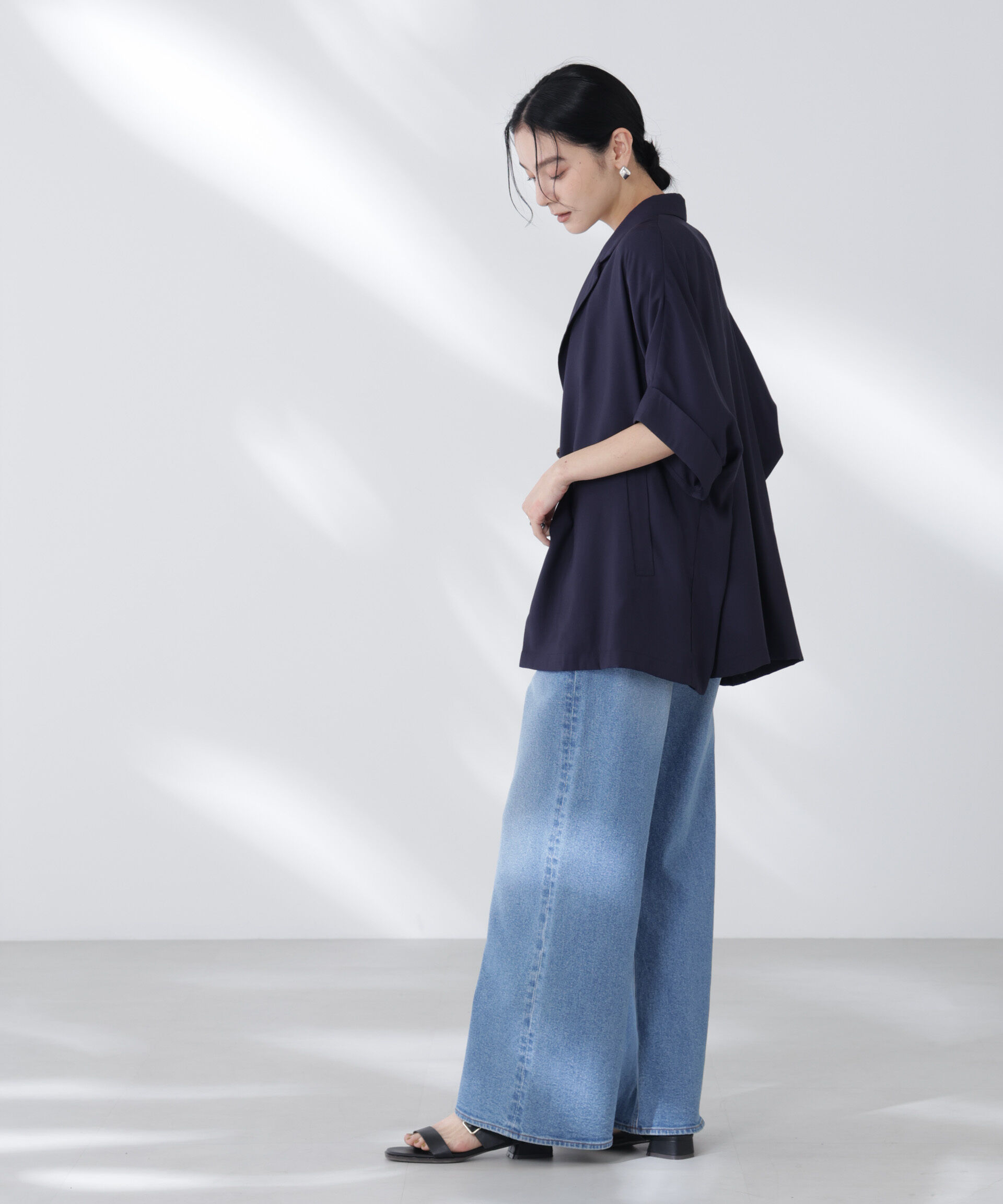 nano･universe「ハーフスリーブラフジャケット」|テーラードジャケット|