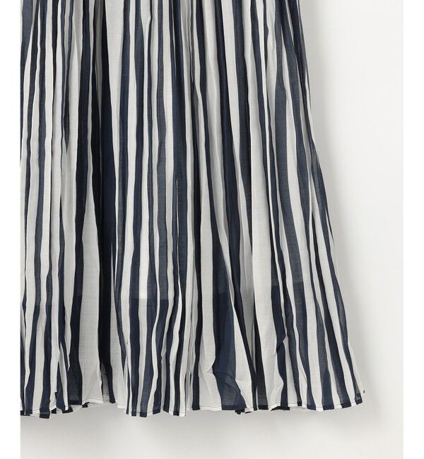 自由区「【接触冷感・洗える】ハンドワッシャープリーツストライプ スカート」|スカート|