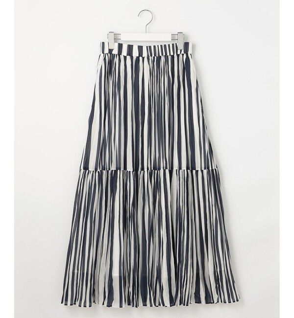 自由区「【接触冷感・洗える】ハンドワッシャープリーツストライプ スカート」|スカート|