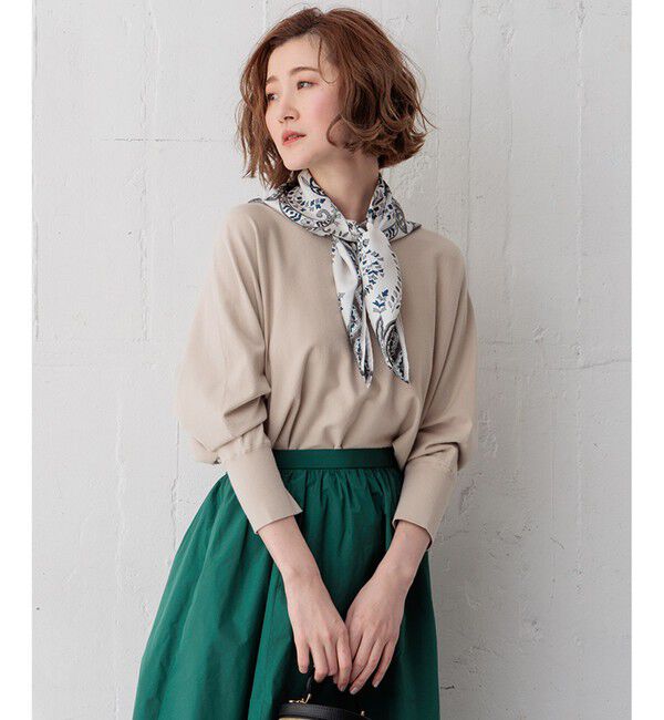 23区「【洗える】コンフォートストレッチ ドルマン ニット」|ニット・セーター|ベージュ系