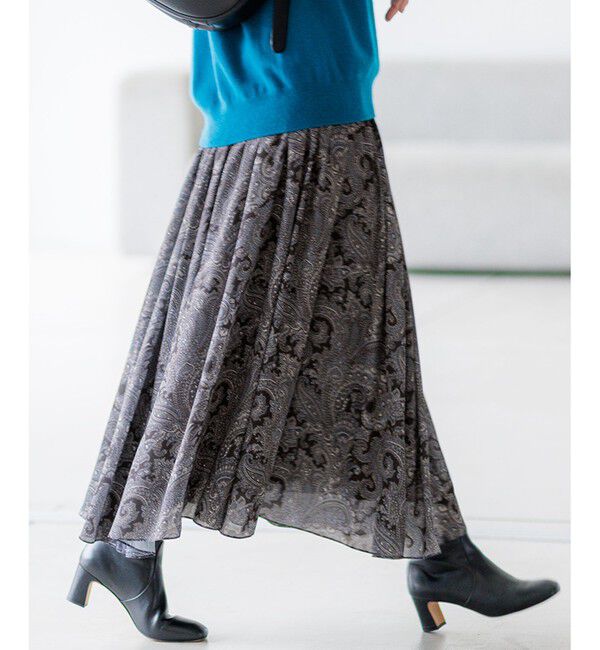 23区「Ratti ペイズリープリント ティアード スカート」|スカート|ベージュ系