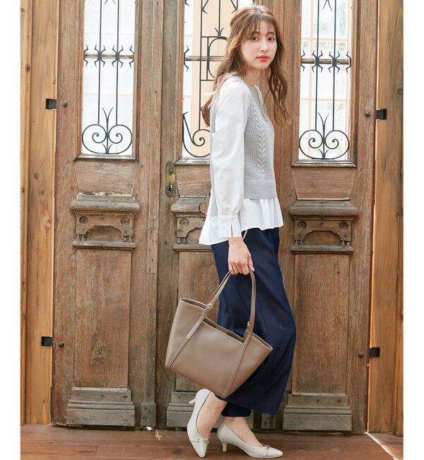 ANY SIS「【洗える】バイカラートリミングワイド パンツ」|その他|