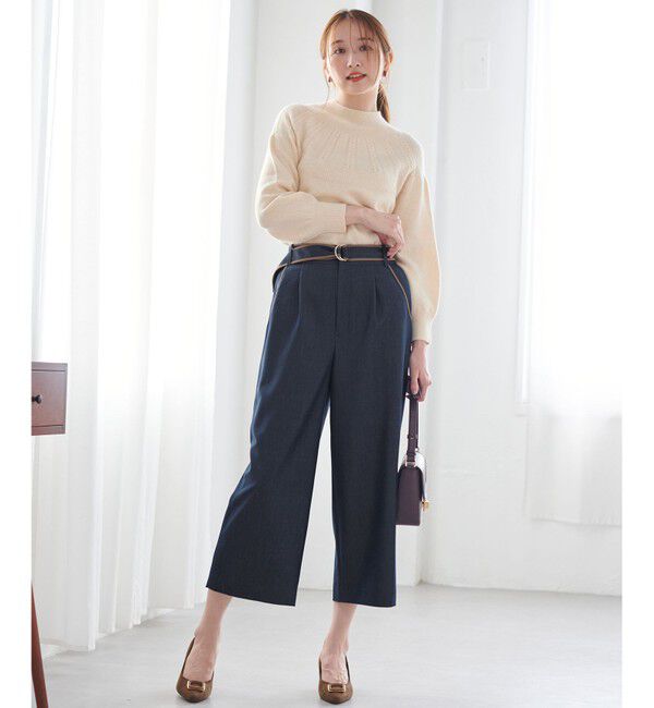 ANY SIS「【洗える】バイカラートリミングワイド パンツ」|その他|