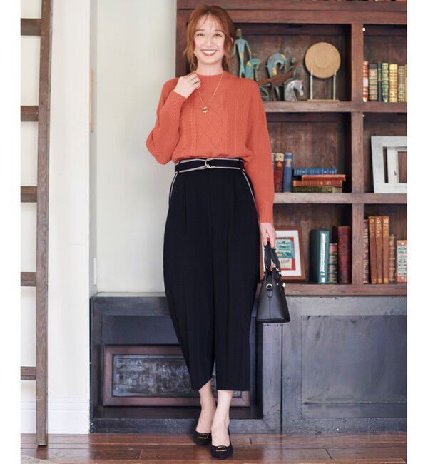 ANY SIS「【洗える】バイカラートリミングワイド パンツ」|その他|