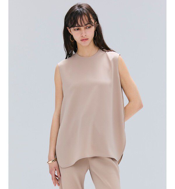 BEIGE,「【洗える】FLEUR / バックシアーノーカラーブラウス」|シャツ・ブラウス|Beige