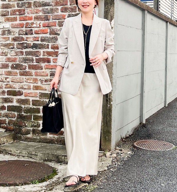 NOLLEY'S「◇【WEB限定】デザインサテンバイアスタイトスカート」|スカート|