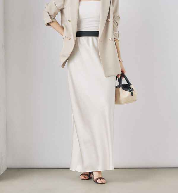 NOLLEY'S「◇【WEB限定】デザインサテンバイアスタイトスカート」|スカート|