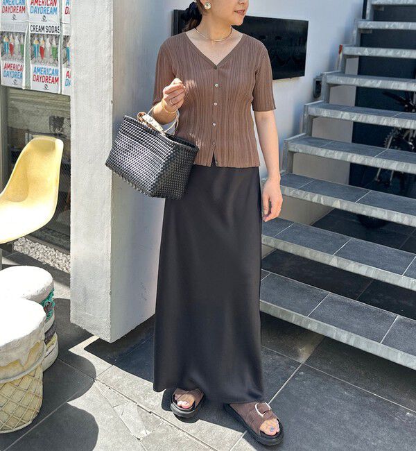 NOLLEY'S「◇【WEB限定】デザインサテンバイアスタイトスカート」|スカート|