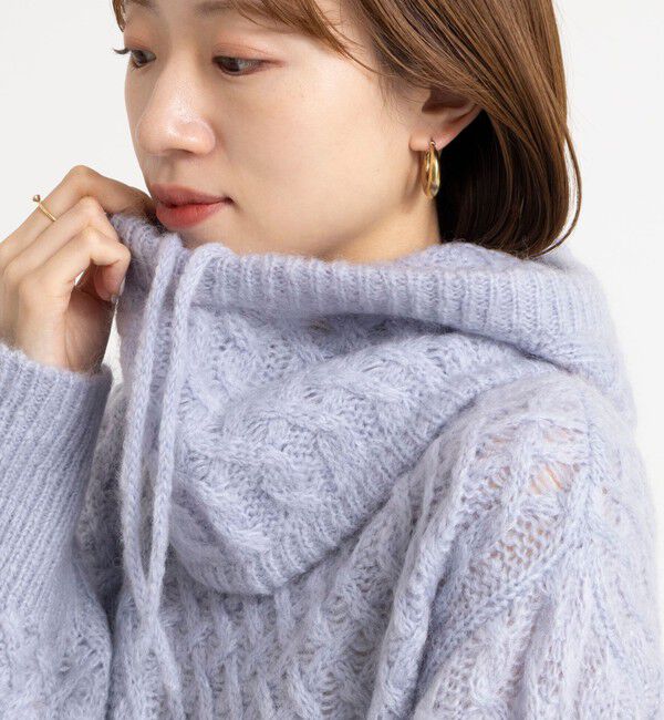 NOLLEY'S sophi「【WALANCE/ワランス】wool mohair cable balaclava」|ニット・セーター|サックス