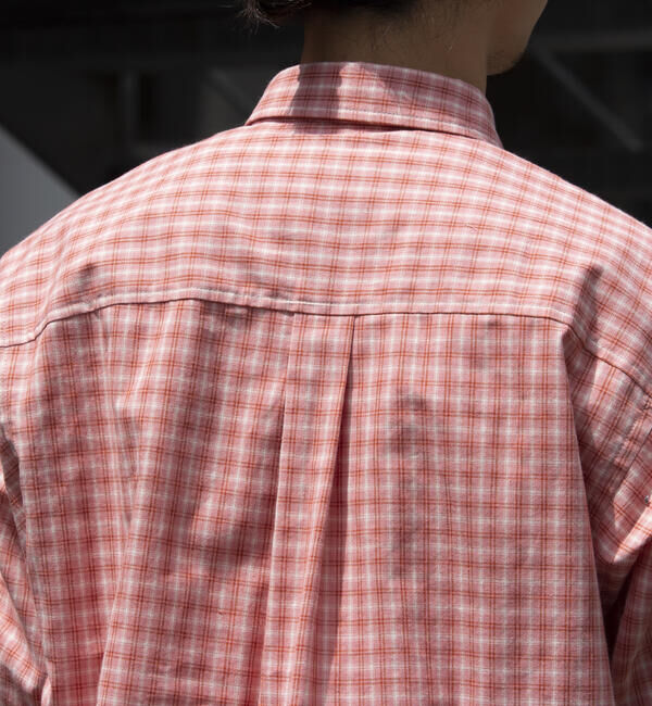 GLOSTER「【GLOSTER/グロスター】チェック半袖シャツ ボタンダウン ワンポイントロゴ刺繍入り」|シャツ・ブラウス|