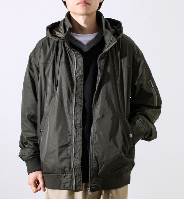 GLOSTER「【フード脱着/2WAY】リブスタンドブルゾン」|ブルゾン・スタジャン|