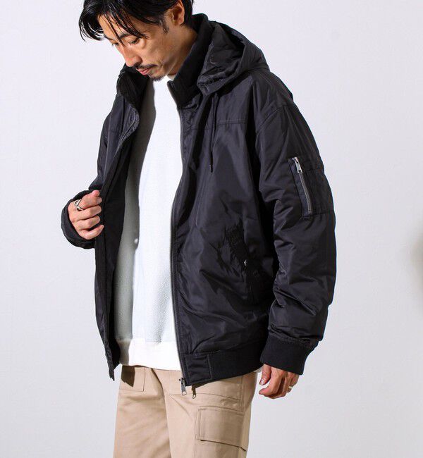 GLOSTER「【フード脱着/2WAY】リブスタンドブルゾン」|ブルゾン・スタジャン|