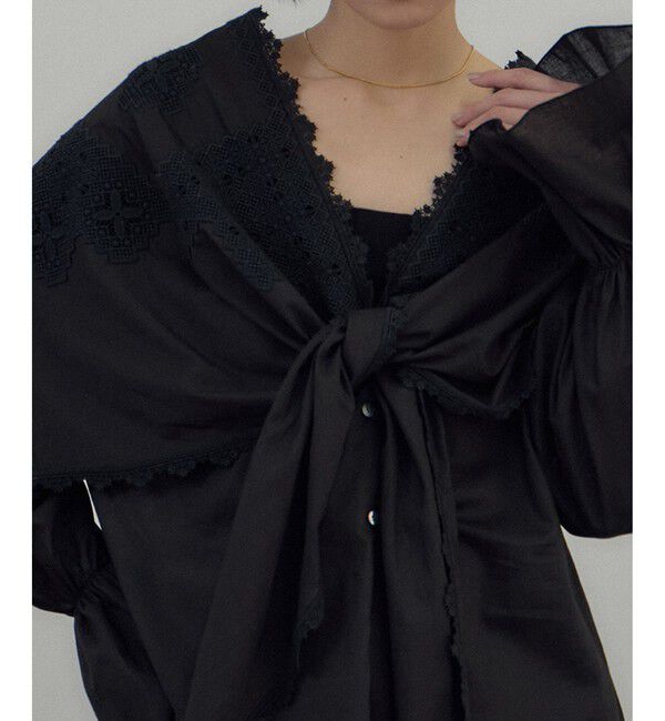 SALON adam et rope'「クロスレースケープブラウス」|シャツ・ブラウス|