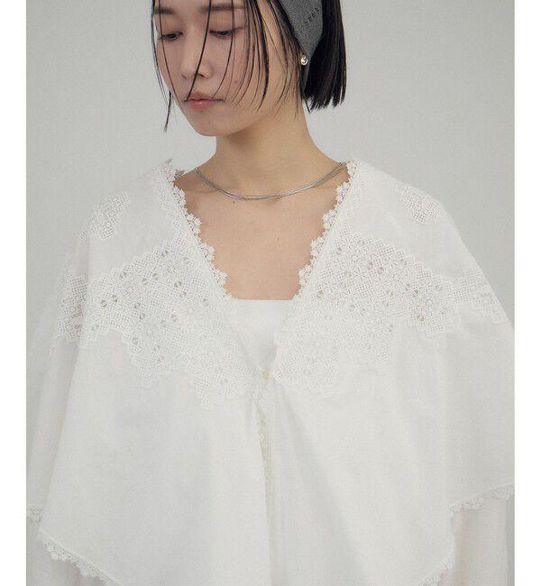 SALON adam et rope'「クロスレースケープブラウス」|シャツ・ブラウス|
