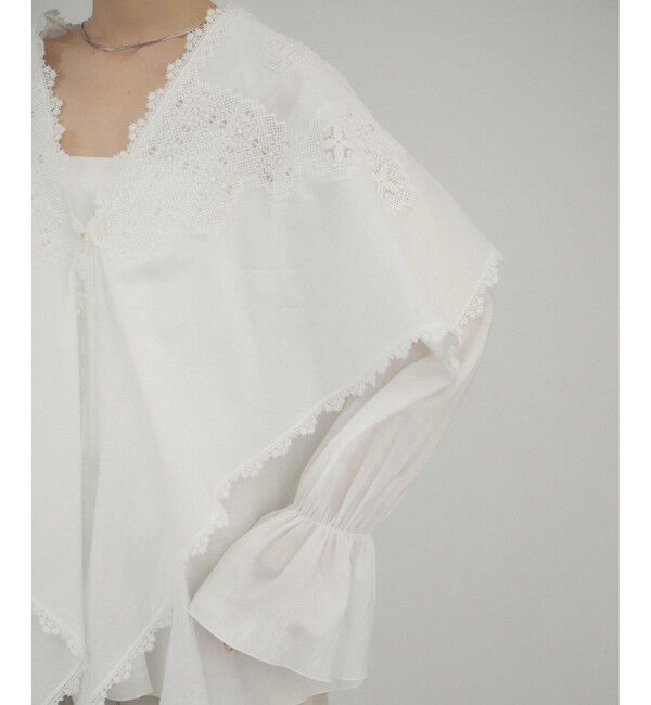 SALON adam et rope'「クロスレースケープブラウス」|シャツ・ブラウス|
