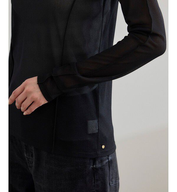 ROPE「【WEB・一部店舗限定】ストレッチシアー＆レースカットソー/洗える」|Tシャツ・カットソー|