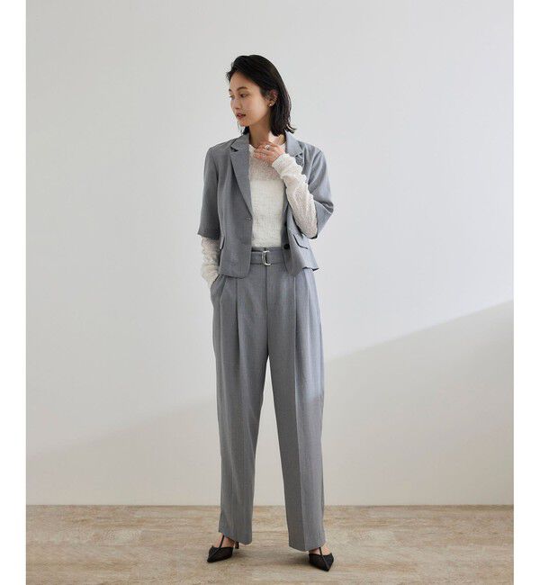 ROPE「【WEB・一部店舗限定】ストレッチシアー＆レースカットソー/洗える」|Tシャツ・カットソー|