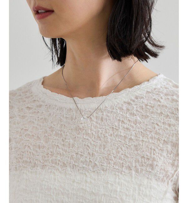 ROPE「【WEB・一部店舗限定】ストレッチシアー＆レースカットソー/洗える」|Tシャツ・カットソー|