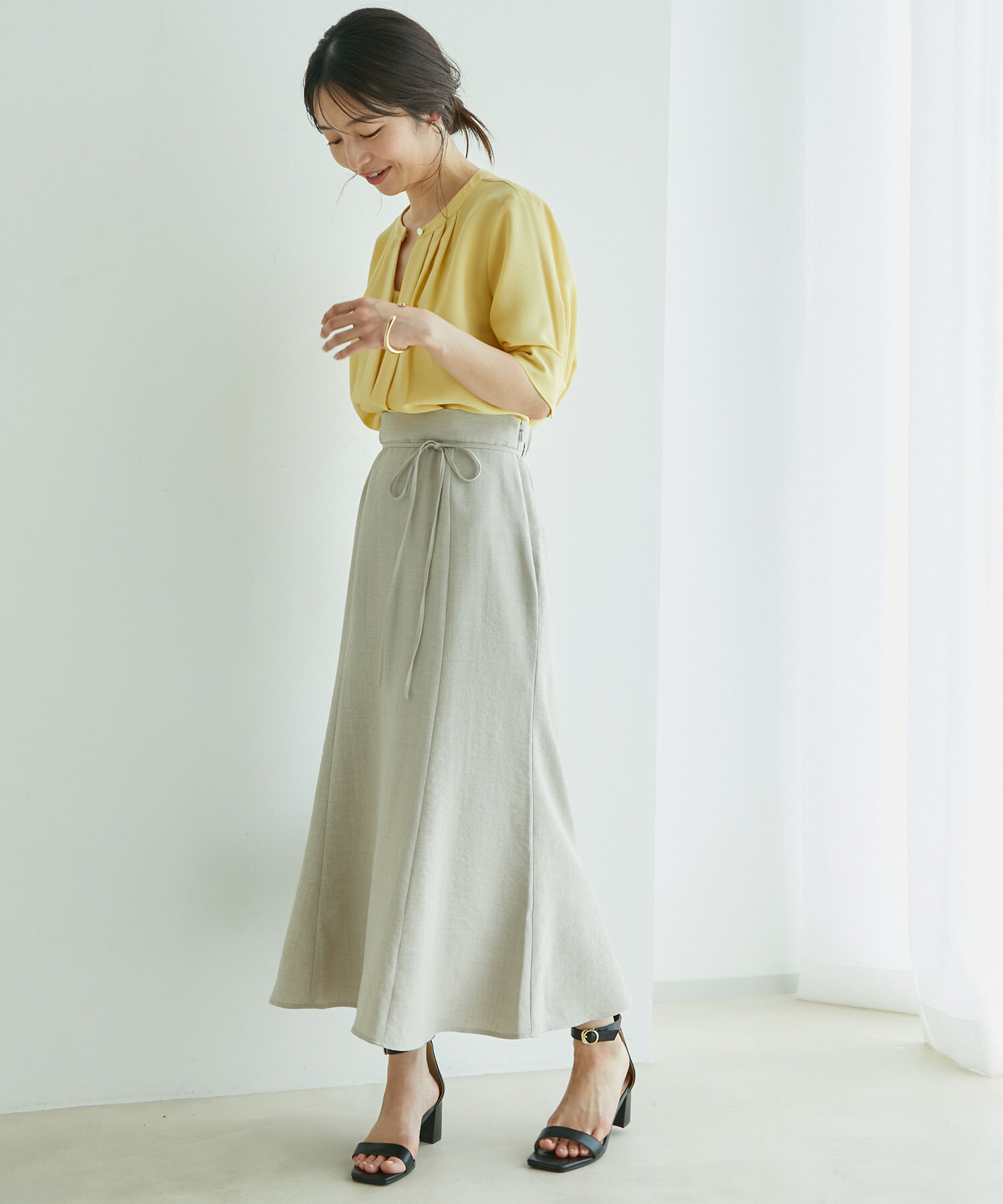 VIS「【EASY CARE】【新色追加】2WAYフロントタックブラウス」|シャツ・ブラウス|