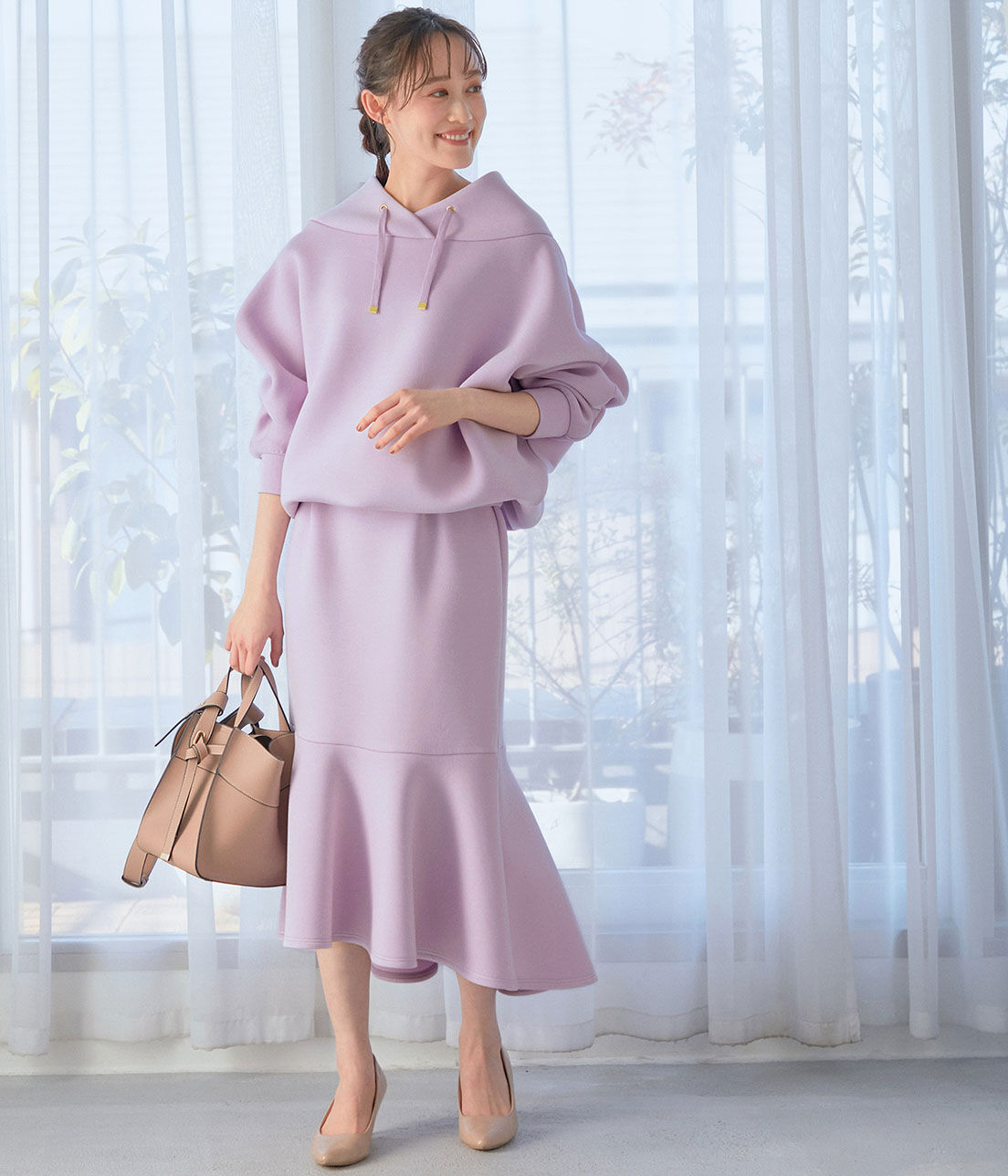 VIS「【スフレタッチ】ダンボールニットマーメイドスカート」|スカート|