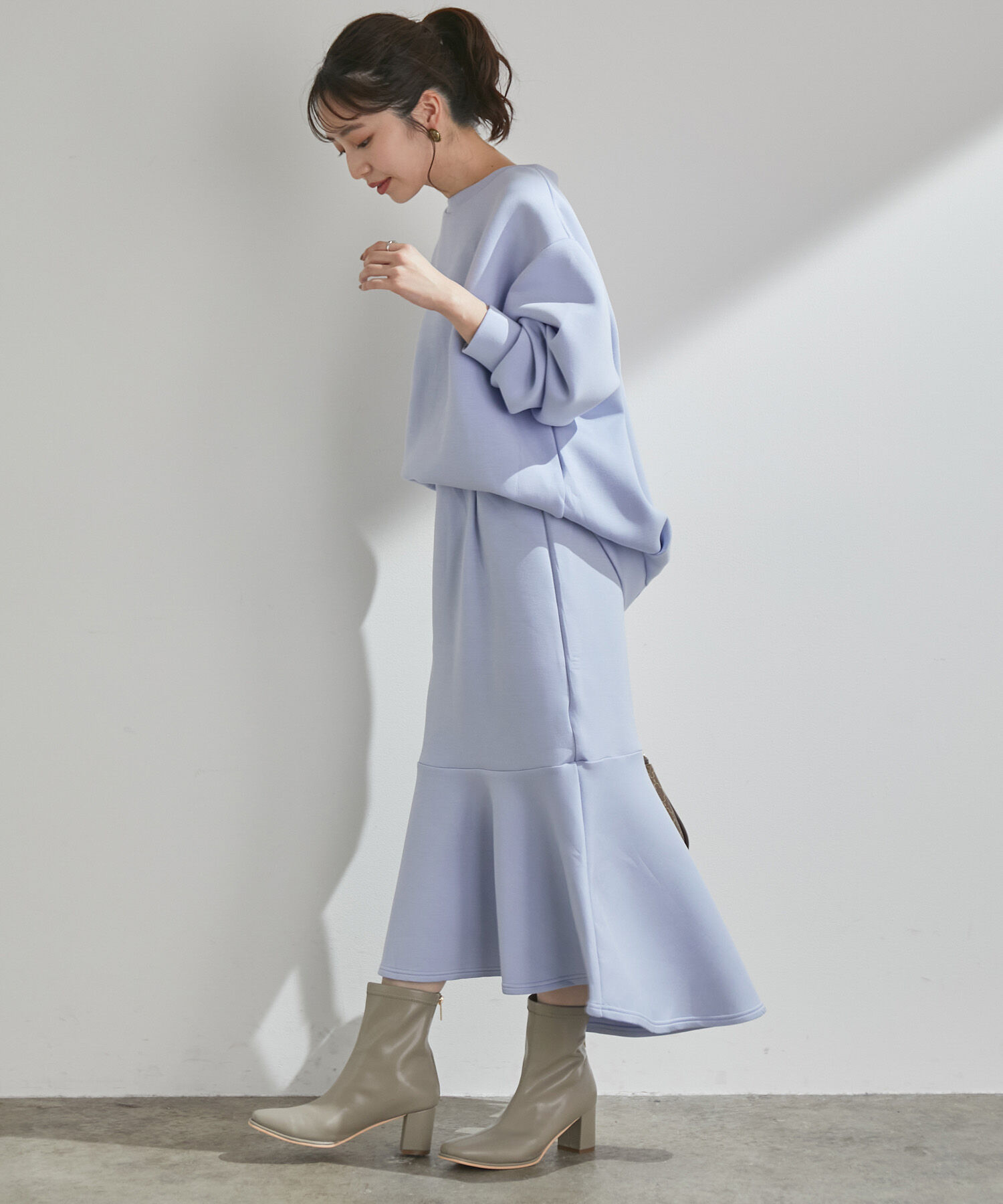 VIS「【スフレタッチ】ダンボールニットマーメイドスカート」|スカート|