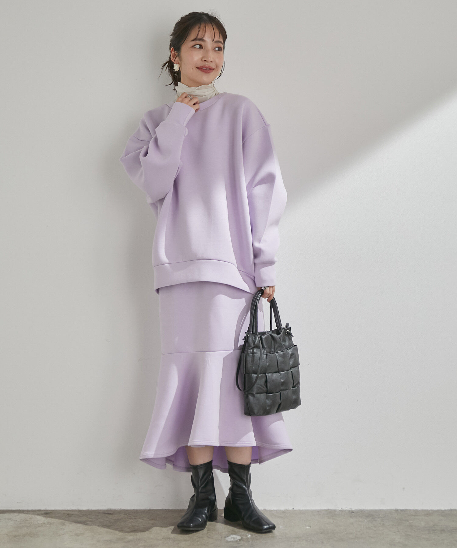 VIS「【スフレタッチ】ダンボールニットマーメイドスカート」|スカート|