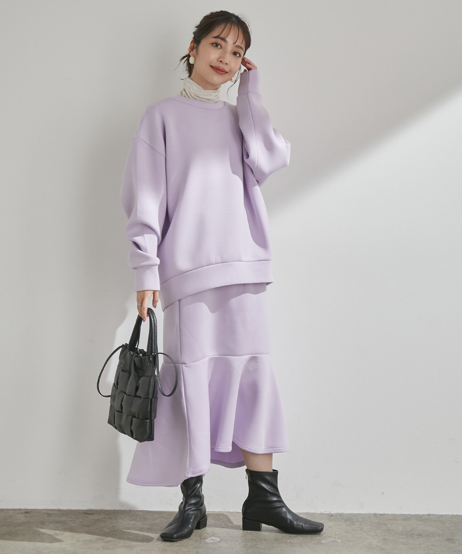 VIS「【スフレタッチ】ダンボールニットマーメイドスカート」|スカート|