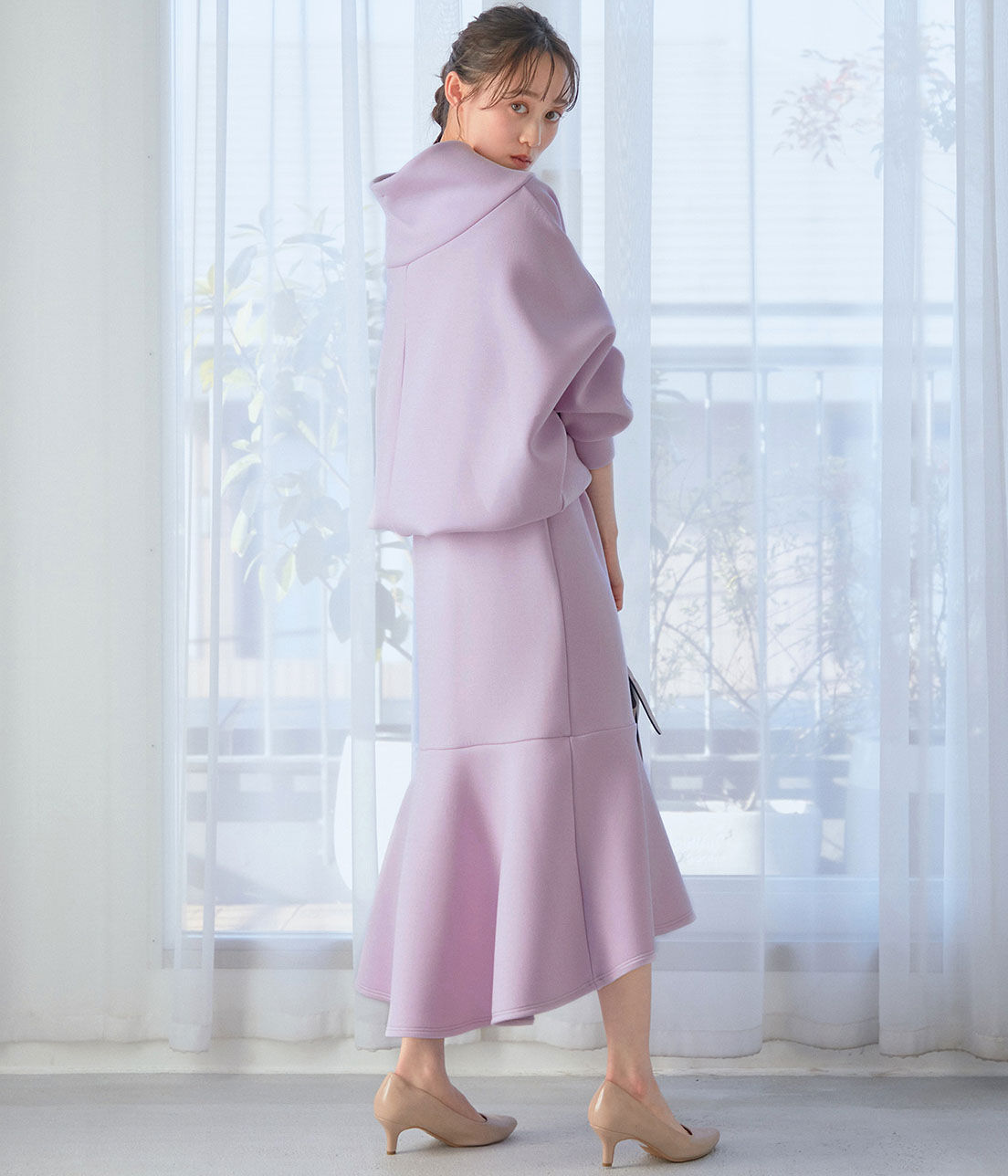 VIS「【スフレタッチ】ダンボールニットマーメイドスカート」|スカート|