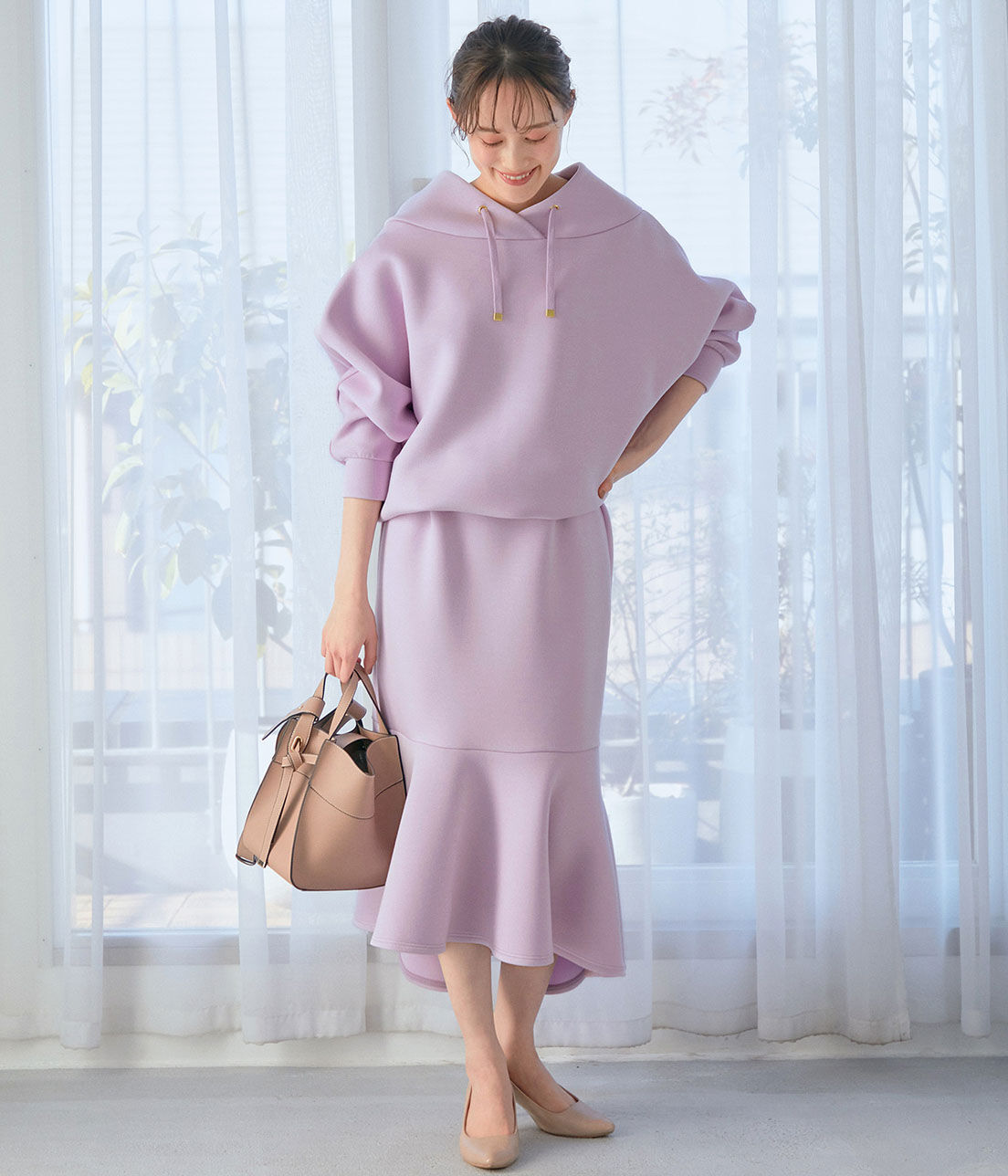 VIS「【スフレタッチ】ダンボールニットマーメイドスカート」|スカート|