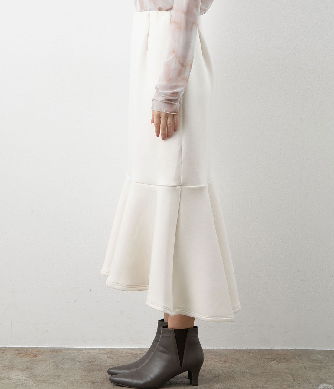 VIS「【スフレタッチ】ダンボールニットマーメイドスカート」|スカート|