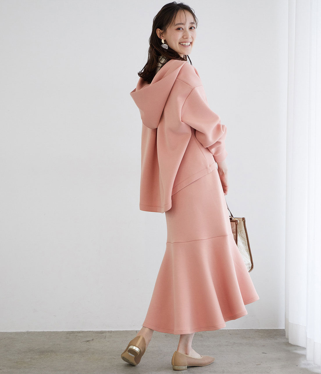 VIS「【スフレタッチ】ダンボールニットマーメイドスカート」|スカート|