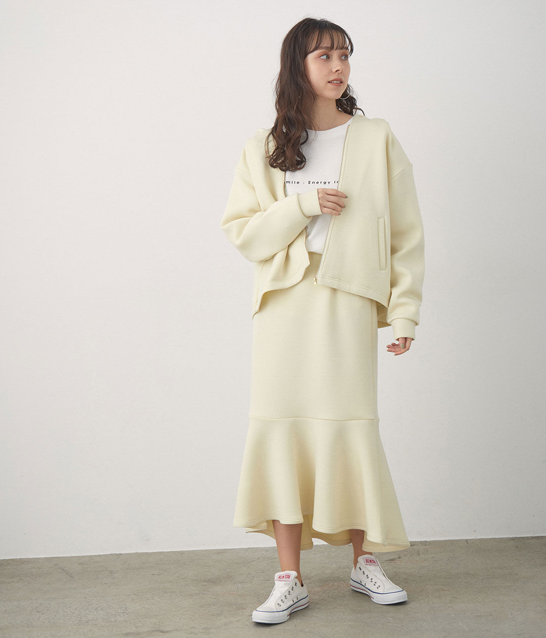 VIS「【スフレタッチ】ダンボールニットマーメイドスカート」|スカート|