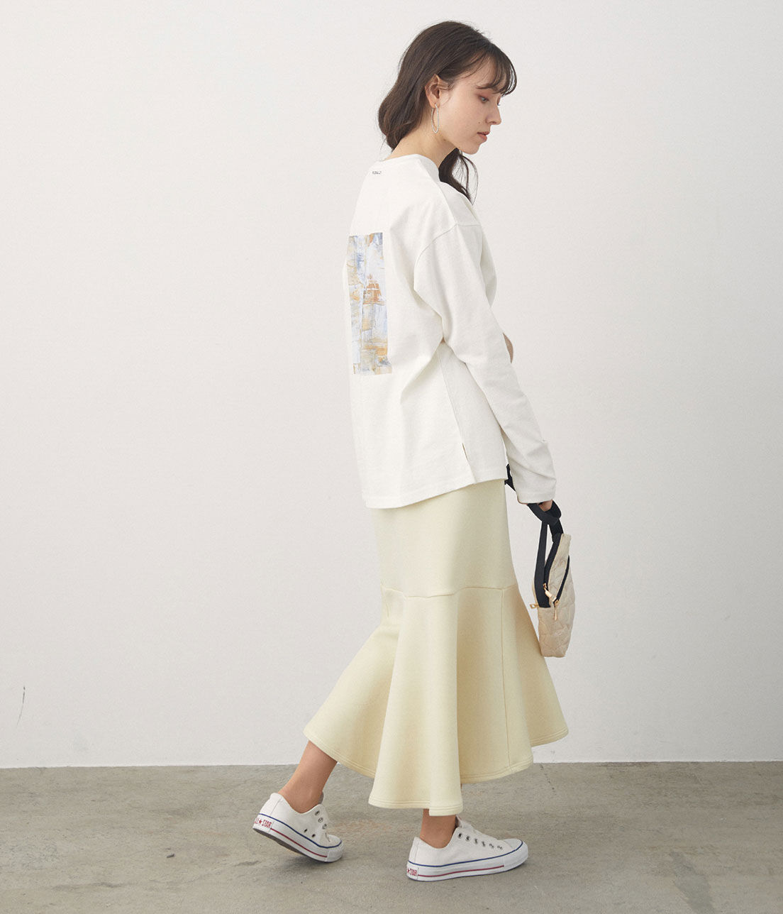 VIS「【スフレタッチ】ダンボールニットマーメイドスカート」|スカート|