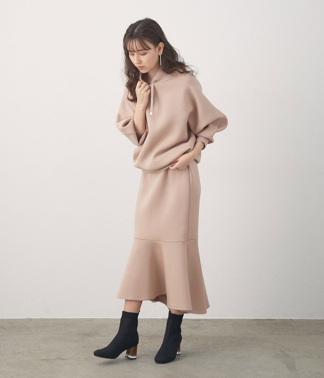 VIS「【スフレタッチ】ダンボールニットマーメイドスカート」|スカート|