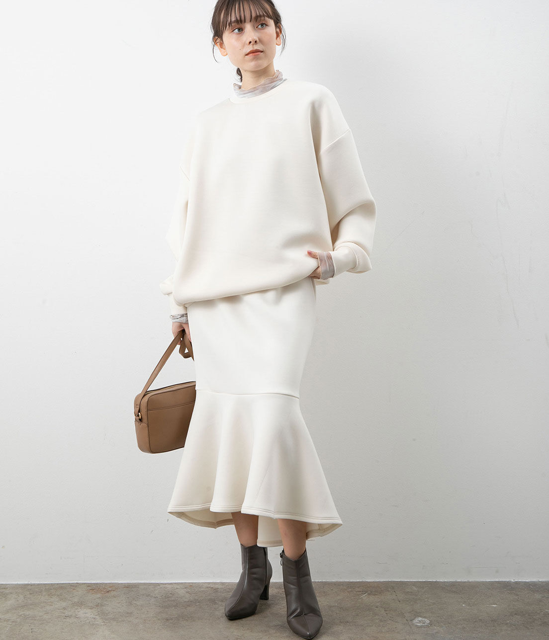 VIS「【スフレタッチ】ダンボールニットマーメイドスカート」|スカート|