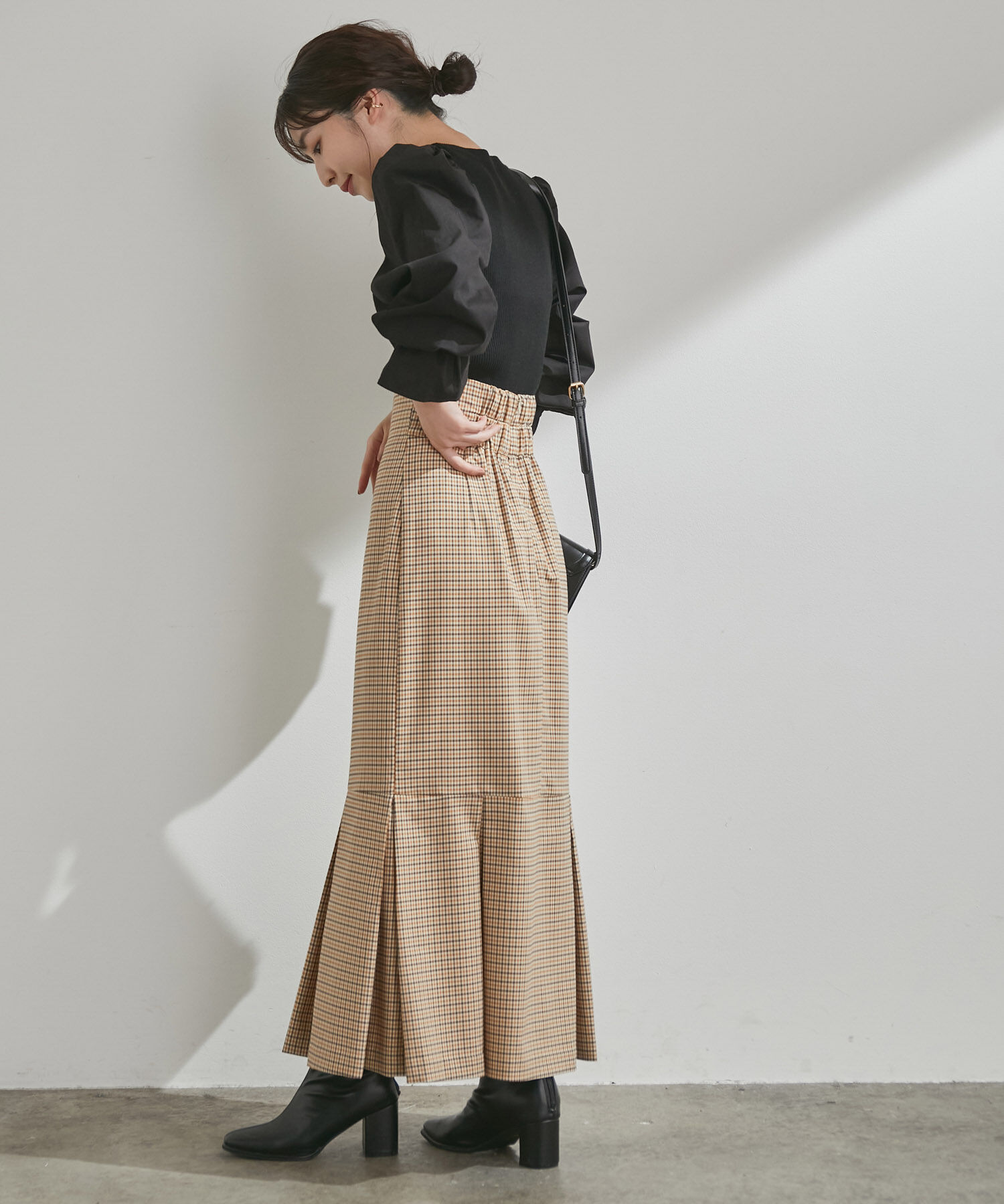 VIS「女性らしさを引き立つ、チェックアソートマーメイドスカート」|スカート|