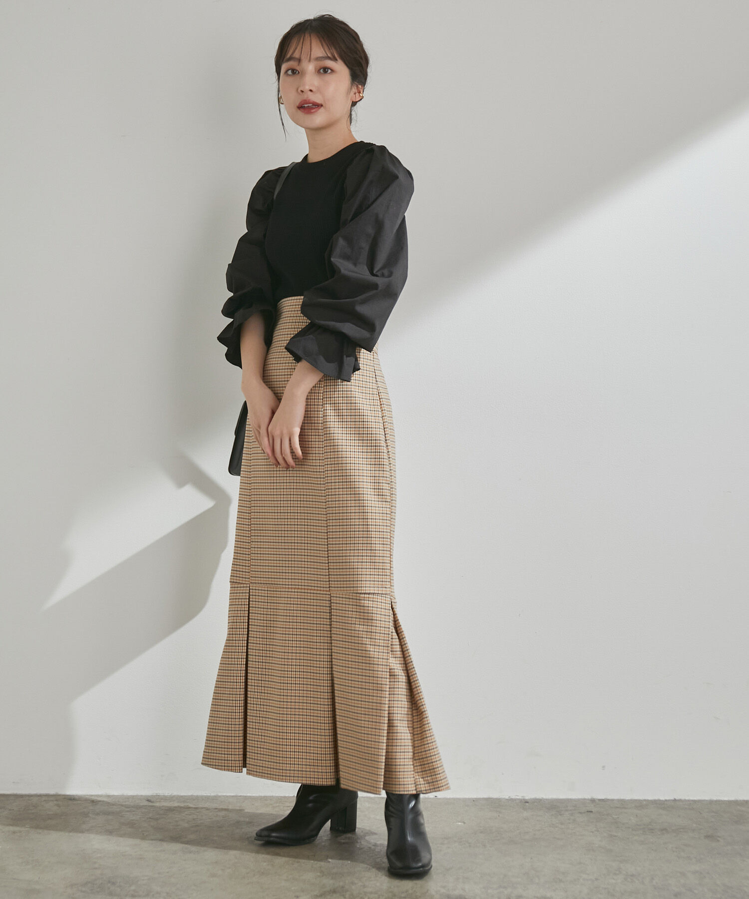 VIS「女性らしさを引き立つ、チェックアソートマーメイドスカート」|スカート|