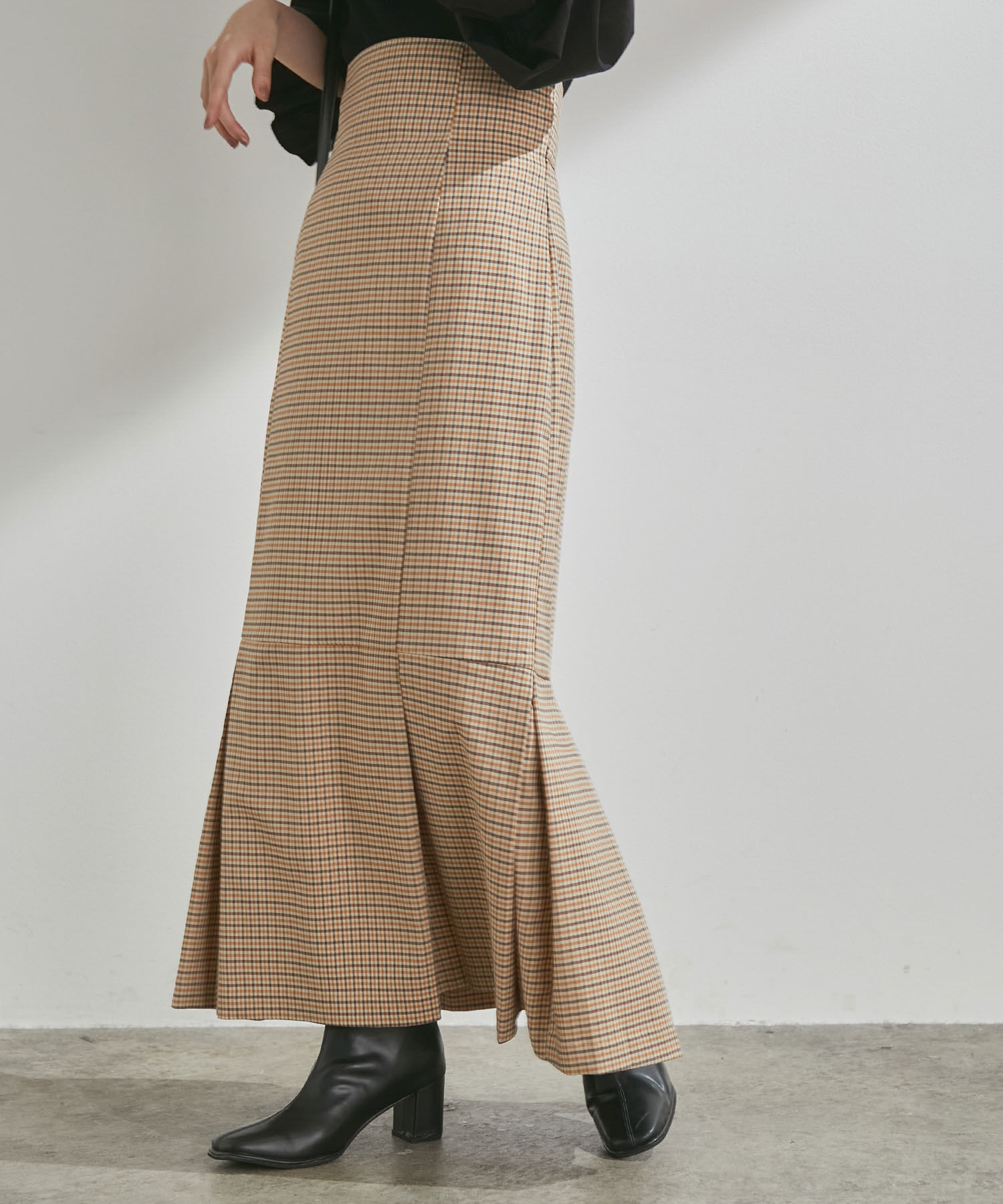 VIS「女性らしさを引き立つ、チェックアソートマーメイドスカート」|スカート|