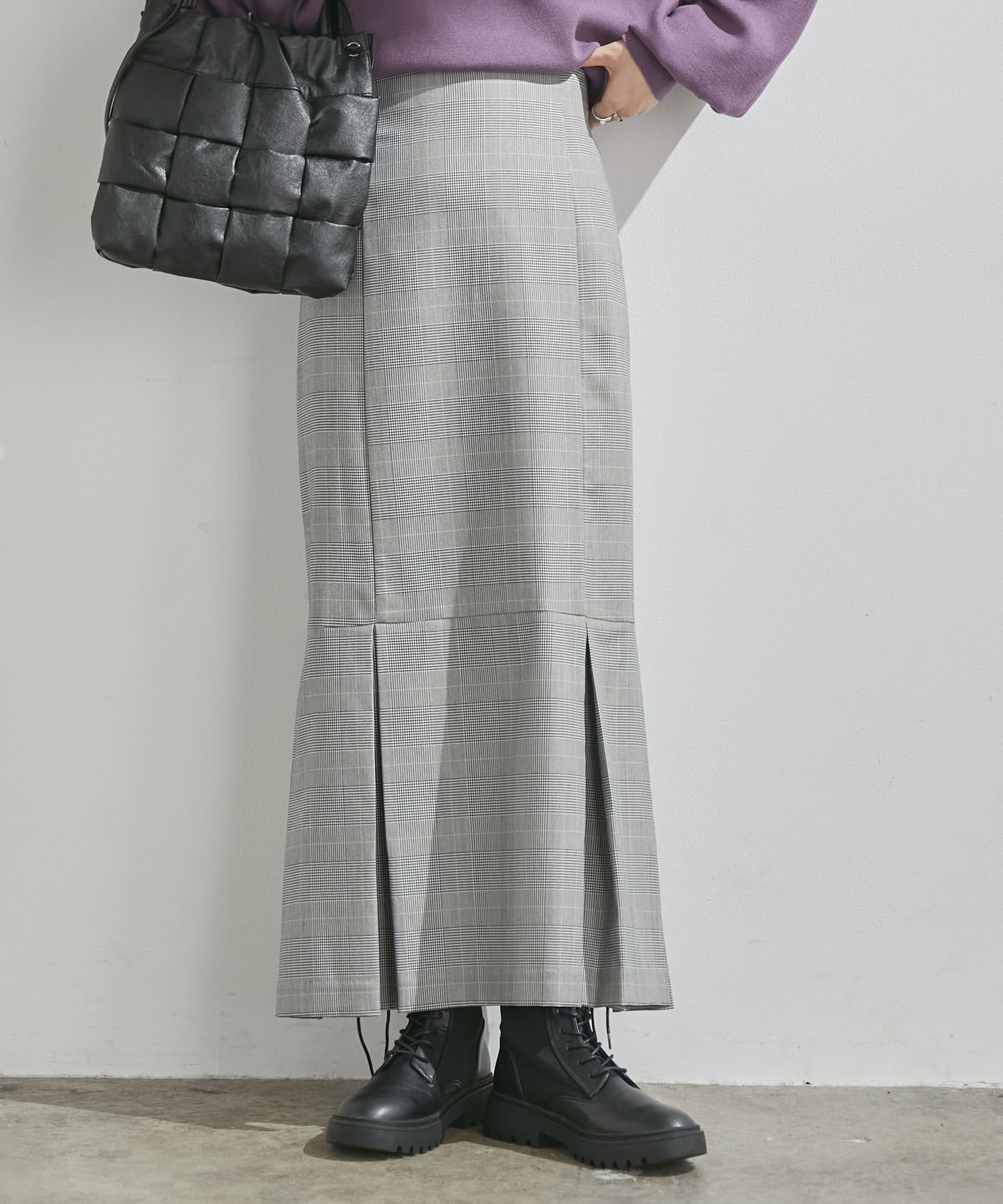 VIS「女性らしさを引き立つ、チェックアソートマーメイドスカート」|スカート|