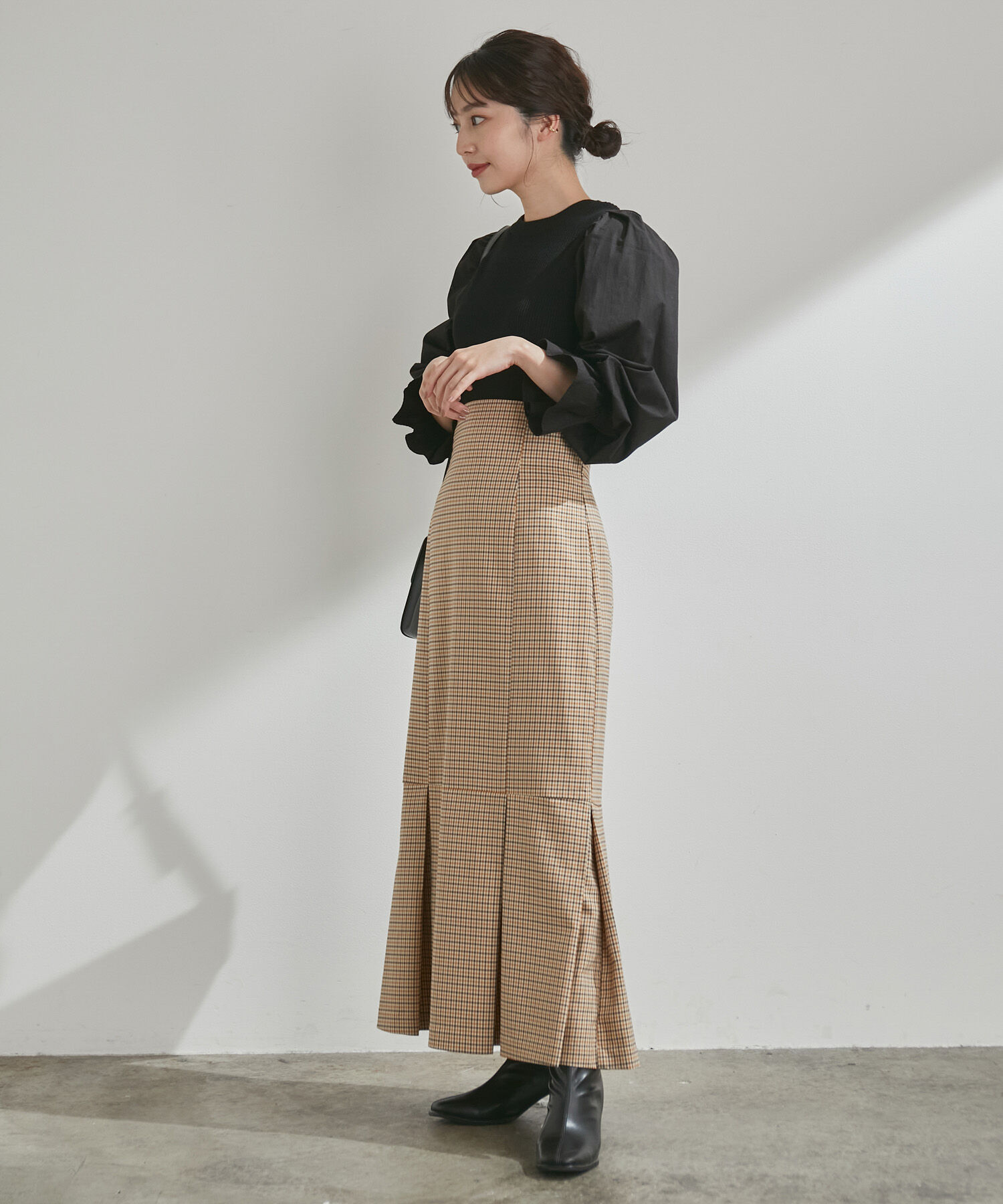 VIS「女性らしさを引き立つ、チェックアソートマーメイドスカート」|スカート|