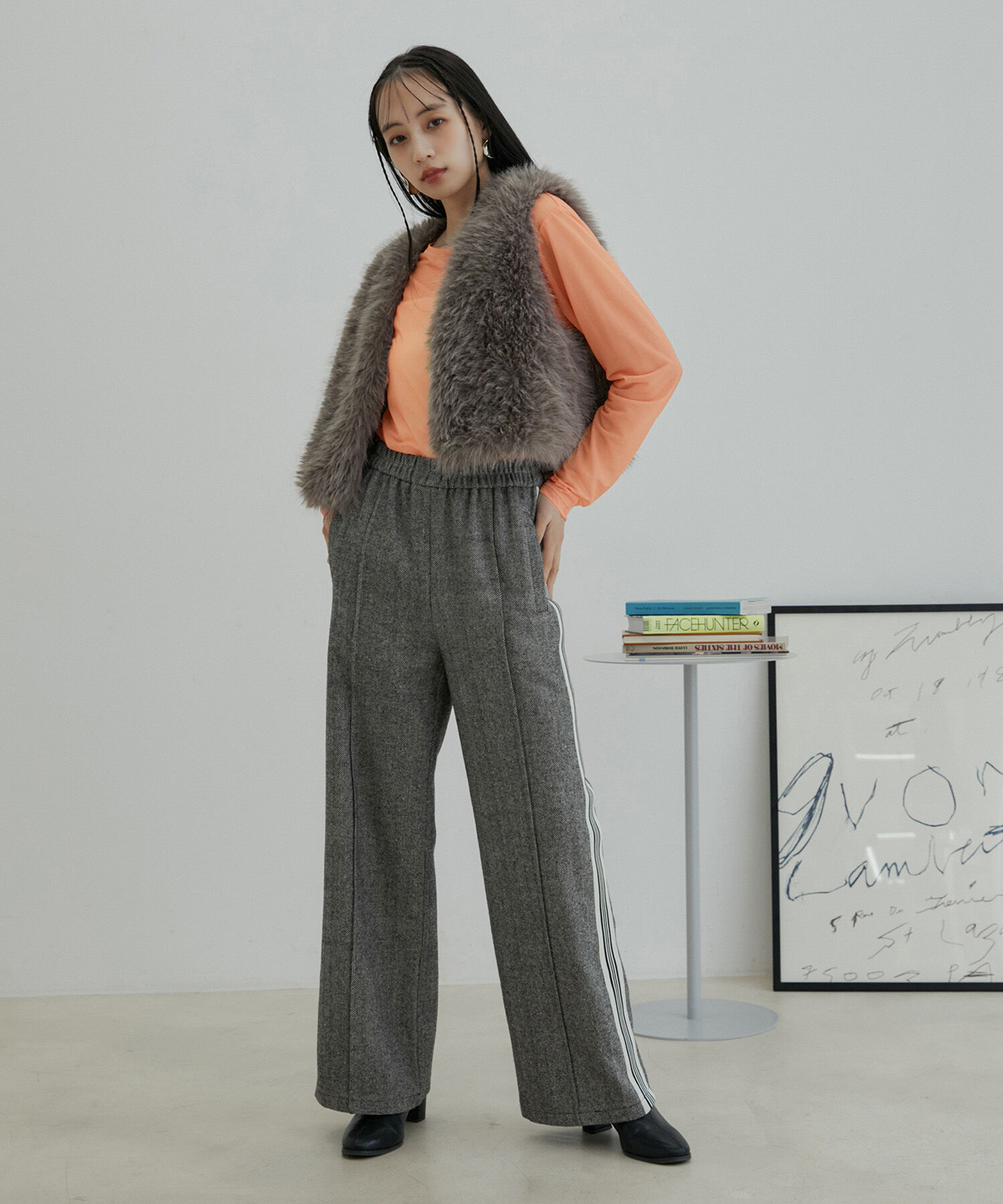 VIS「【洗える】クルーネックシアーロングTシャツ」|Tシャツ・カットソー|