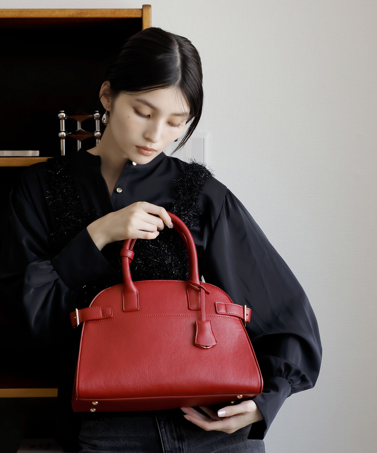 VIS「【大容量】【2WAY】キーチャーム付きボストンバッグ」|トートバッグ|