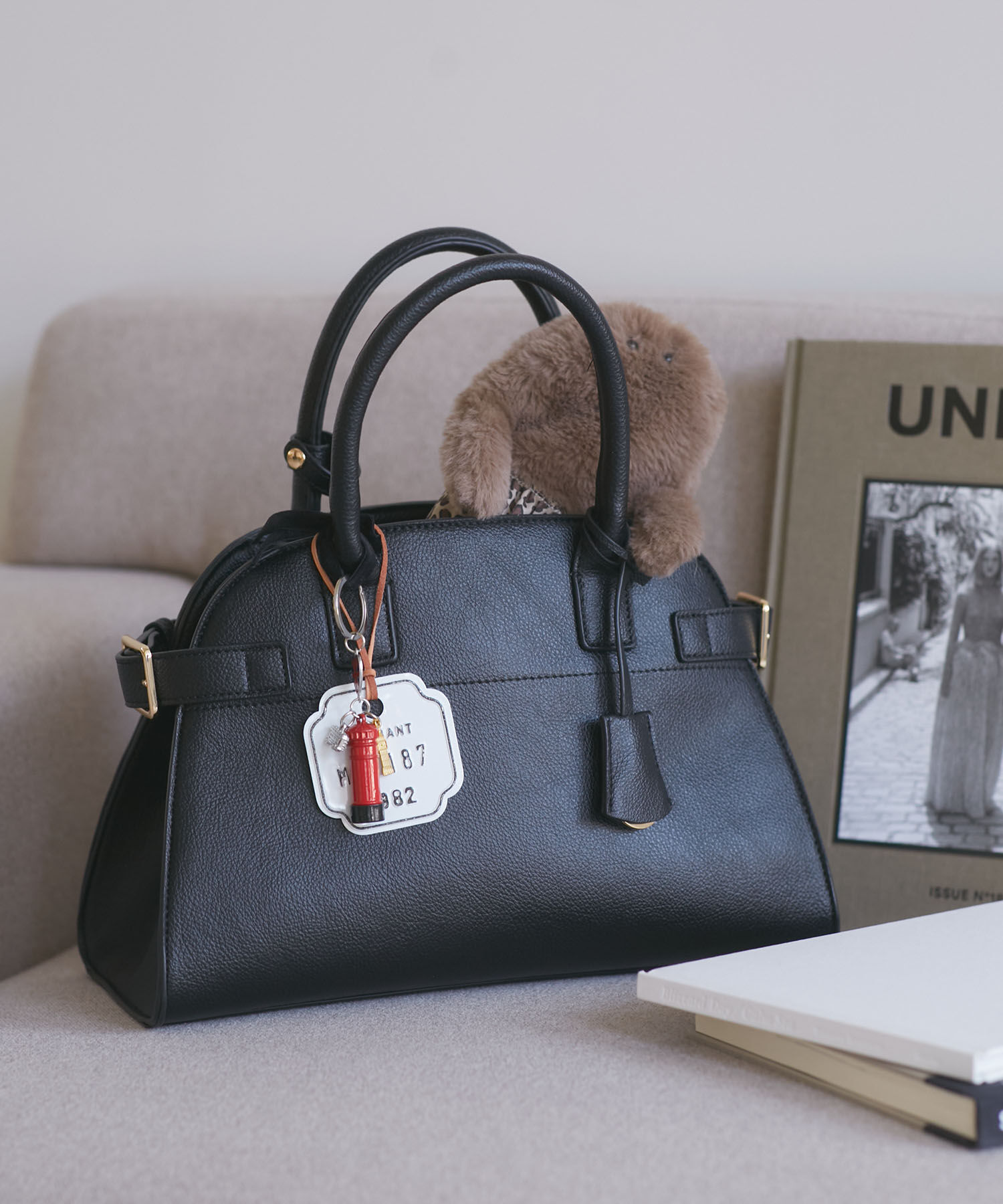 VIS「【大容量】【2WAY】キーチャーム付きボストンバッグ」|トートバッグ|