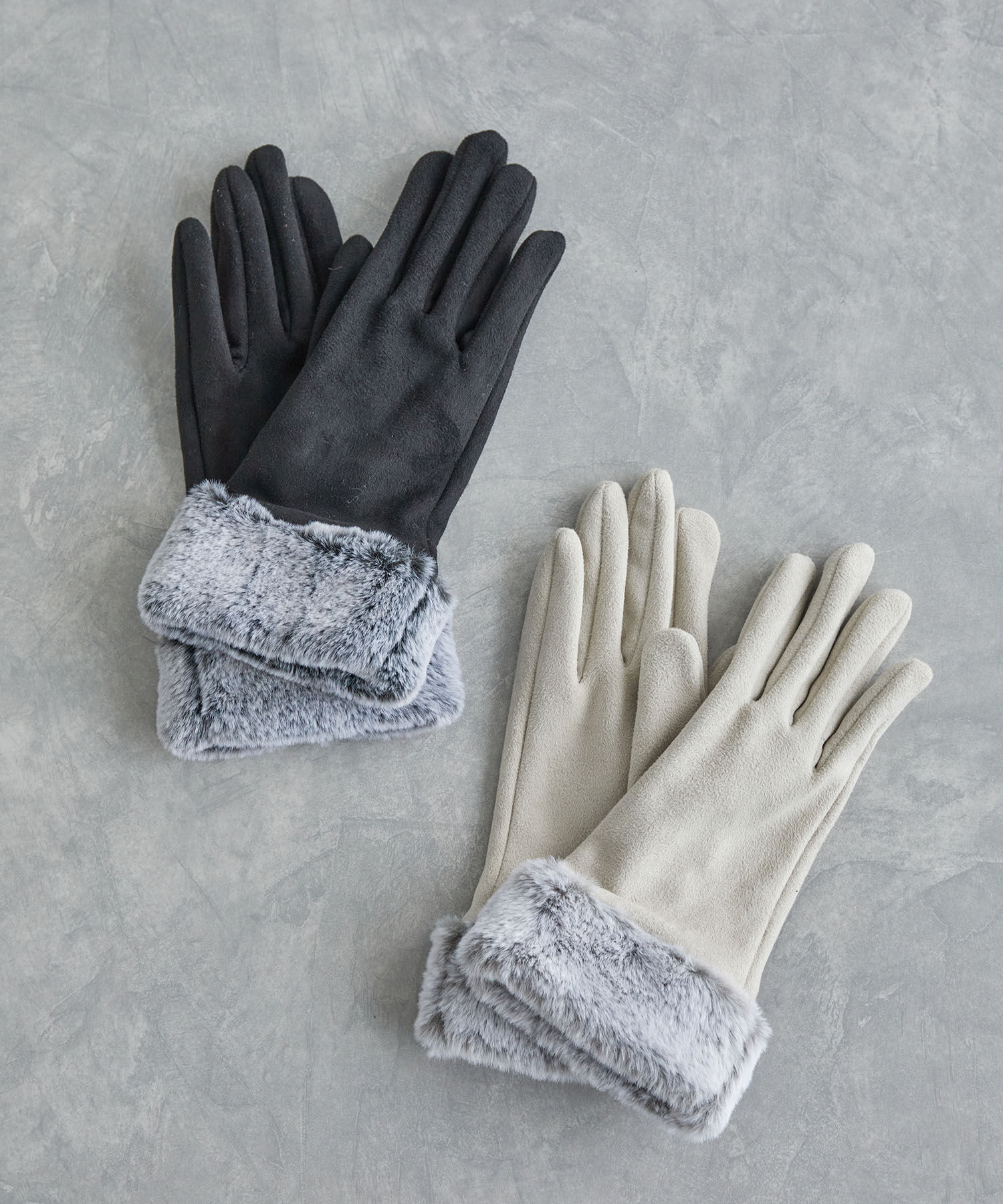VIS「フェイクスェードファーグローブ」|手袋|