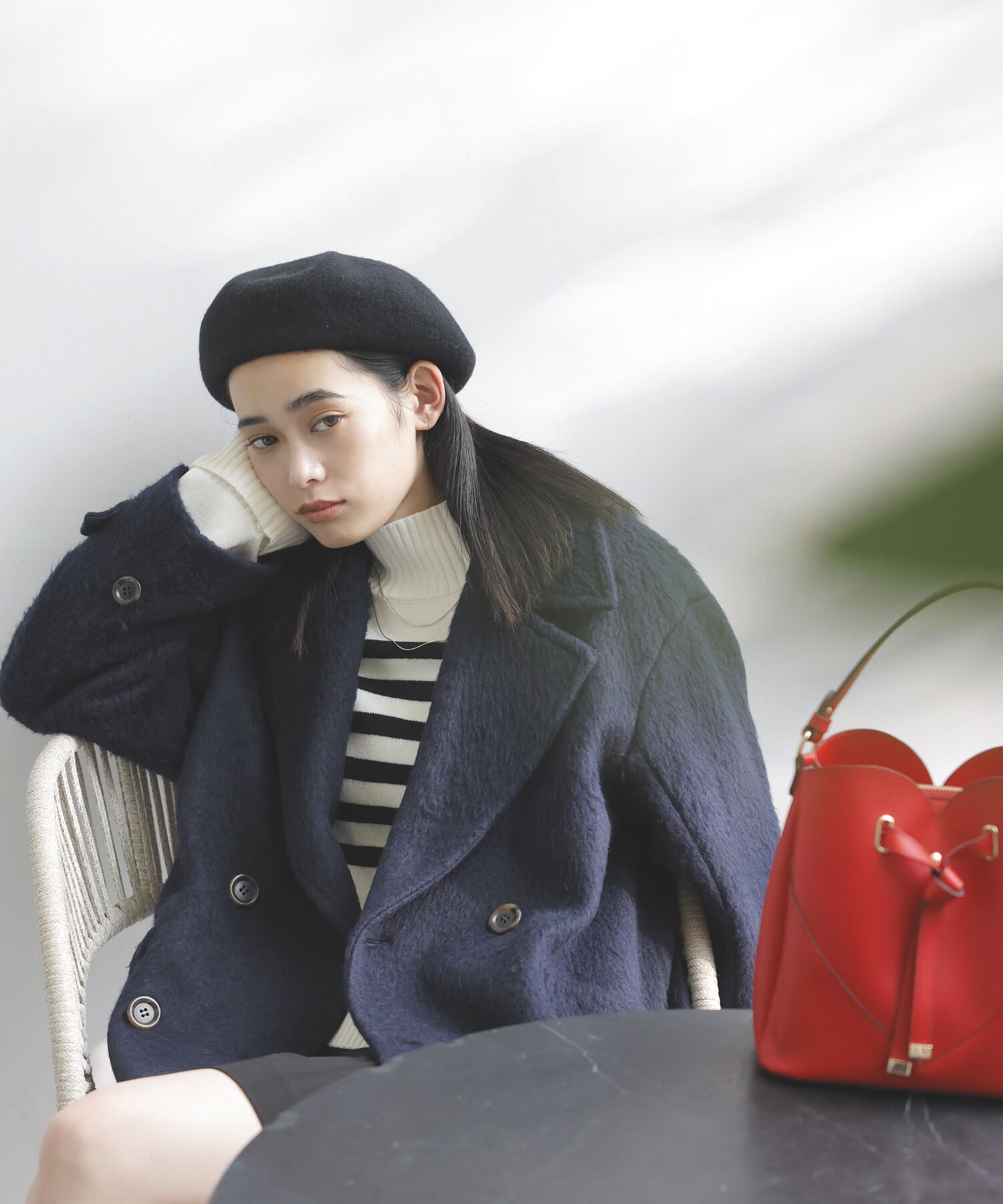 VIS「シャギーミディ丈Pコート」|ピーコート|