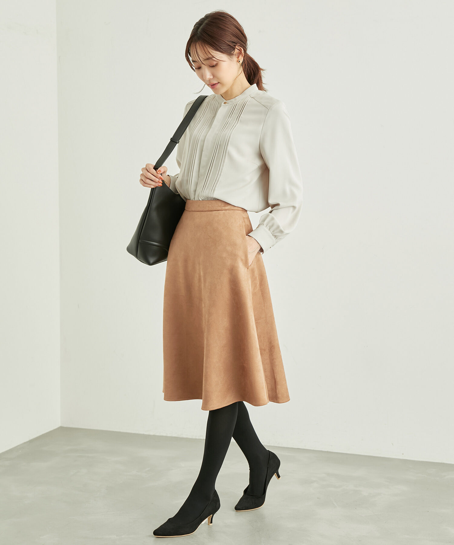 Rope&rsquo;Picnic「リサイクルポリエステルダンボールフレアスカート」|スカート|