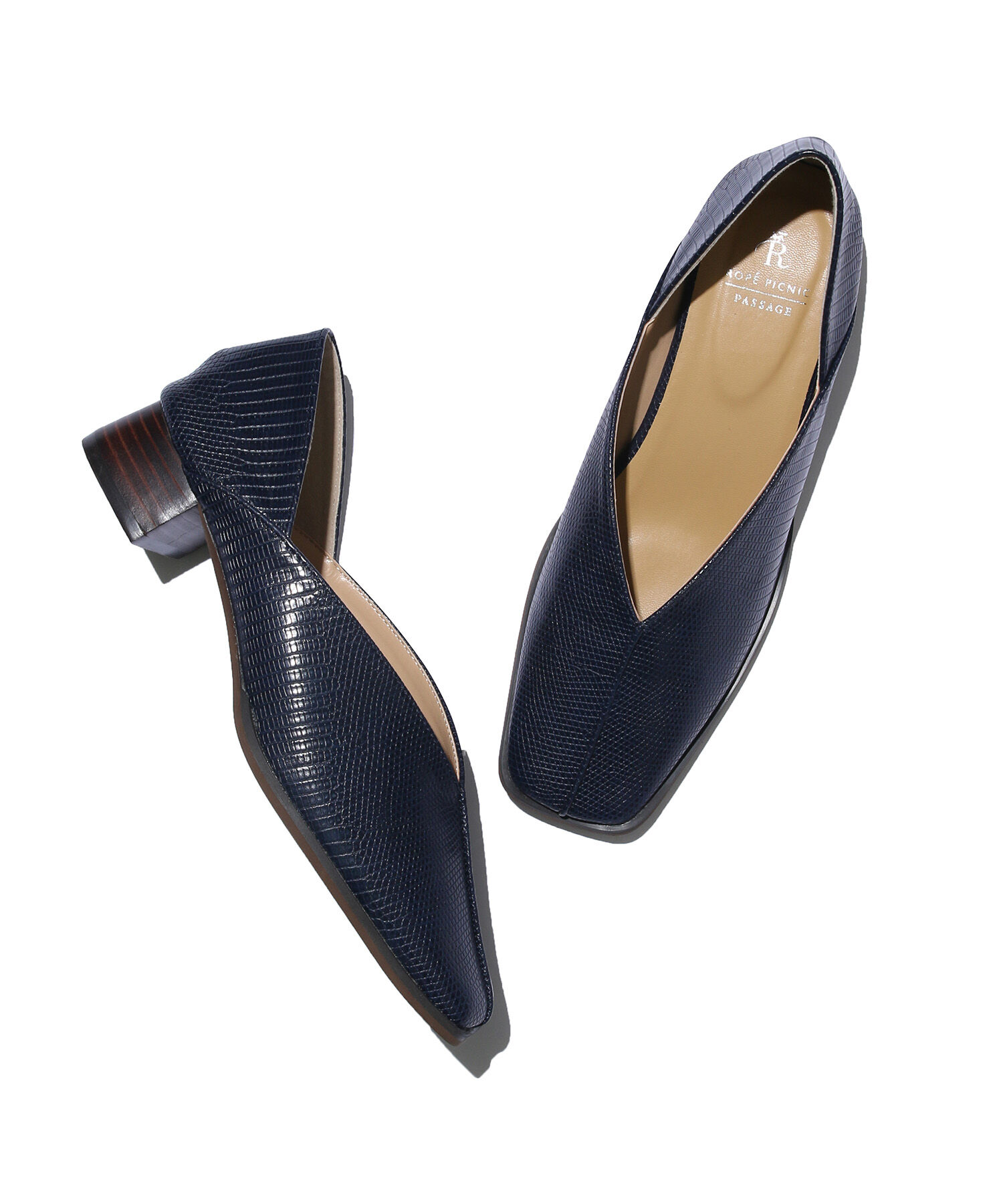 ROPE PICNIC PASSAGE「スクエアトゥセンターシーム甲深バブーシュ」|パンプス|