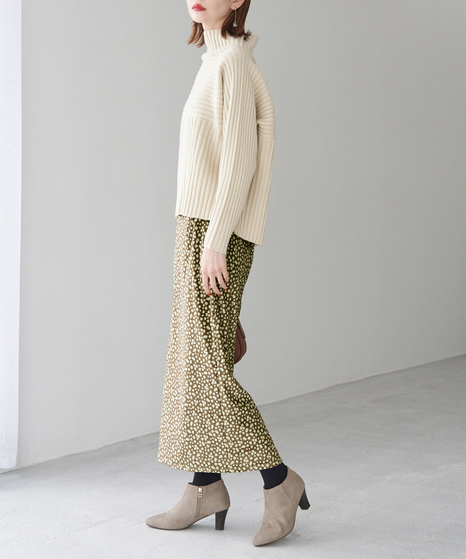 Rope&rsquo;Picnic「リンクコーデ/花柄ベロアアイラインスカート」|スカート|